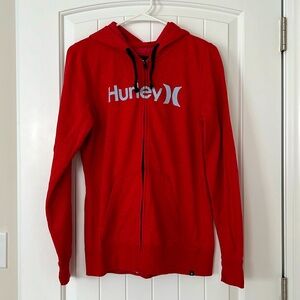 Hurley size medium red hoodie sweatshirt, full zip